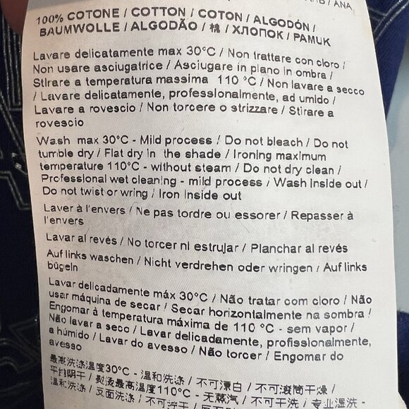 Versace Jeans Spellout T Shirt Mens Size L/XL V Neck Navy Blue Silver Foil - Picture 5 of 8